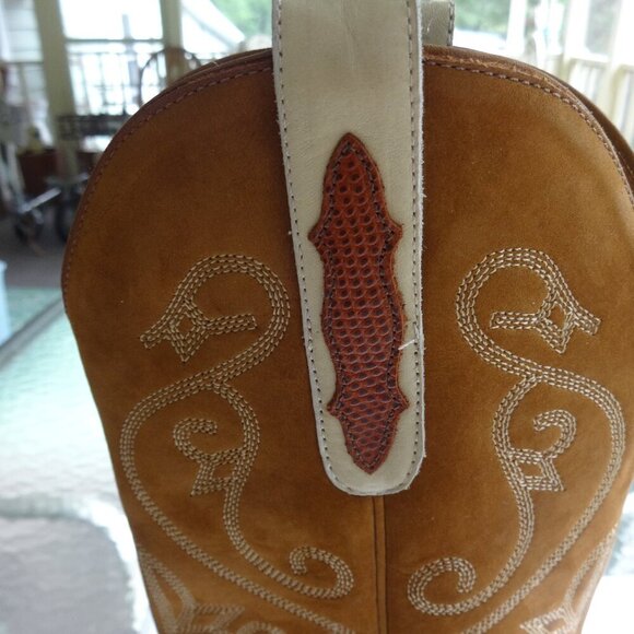 Nine West Western boots women's size 5.5M, 3 tone leather, pointed toe, quality - Picture 8 of 15